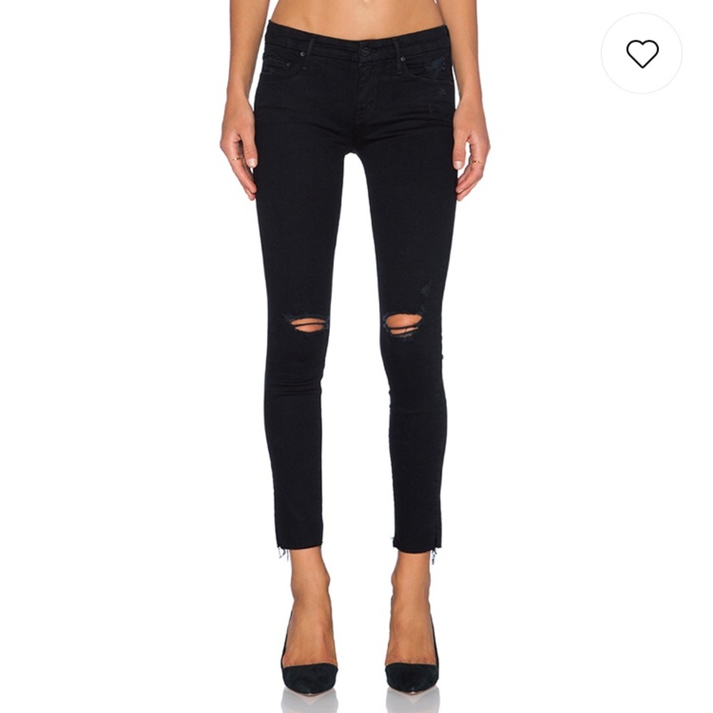 Mother Denim High Waist Looker Black Skinny 27